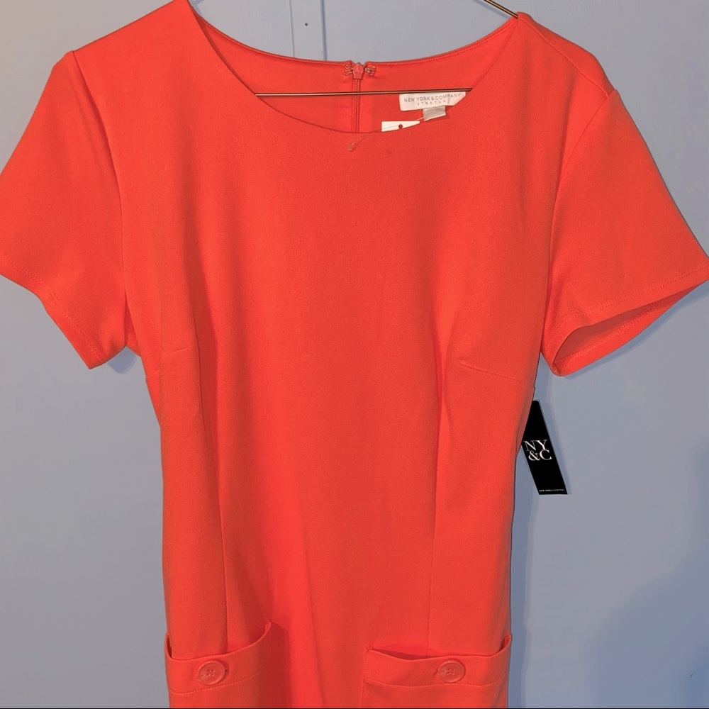 Pink Polyester NY&Co. Med Midi Business Dress NWT